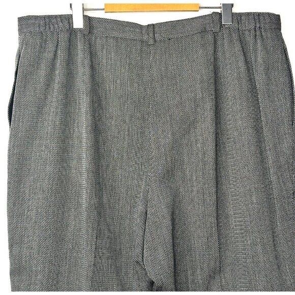 VTG Karolyne Petite Wool Herringbone Wide Leg Dress Pants Women 22 Gray Lined - Picture 5 of 12